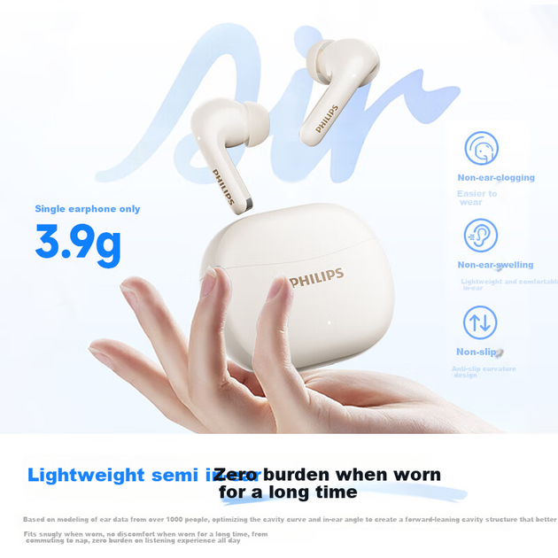 PHILIPS [2026 Остання модель] Справжні бездротові Bluetooth навушники-вкладиші Зменшення шуму для дзвінків Спортивні ігри Низька затримка Музика Високоякісні універсальні для Apple Huawei Xiaomi TAT1320 - зображення 8