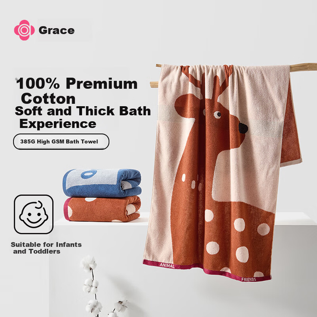 Полотенце банное Grace из синьцзянского хлопка большое впитывающее, коричневое, 385 г - изображение 4