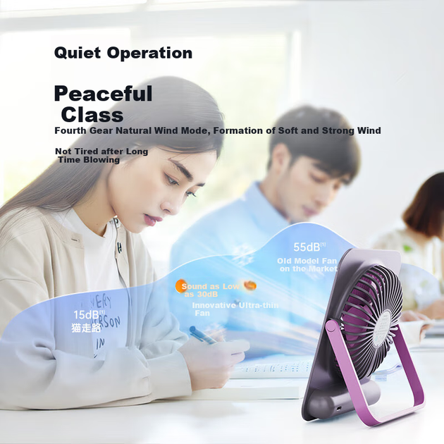 Настольный вентилятор MINISO F60 - Фиолетовый - Встраиваемый - MINISO - изображение 5