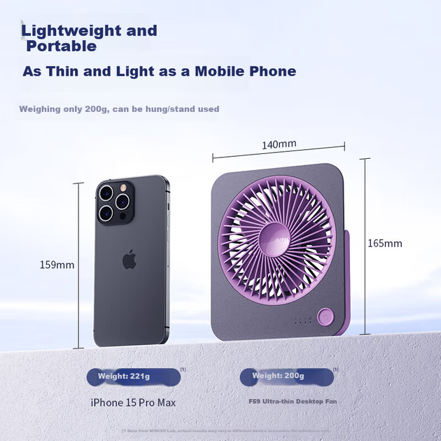 Настольный вентилятор MINISO F60 - Фиолетовый - Встраиваемый - MINISO - изображение 8