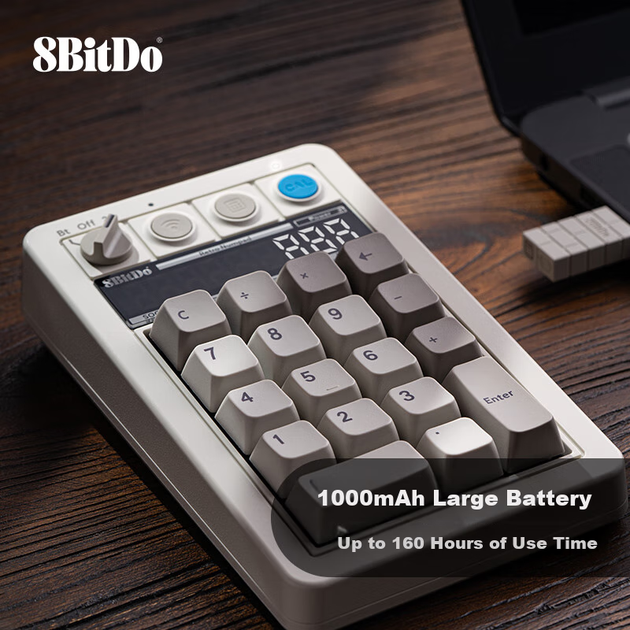Цифрова клавіатура 8BitDo Retro18, компактна механічна клавіатура, ретро класична бездротова офісна трирежимна Bluetooth-дротова клавіатура для ПК з можливістю гарячої заміни - зображення 8