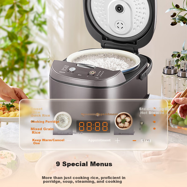 Рисоварка Midea 5л для 4-5 человек антипригарная MB-5A17 - Фото 9 Рисоварка Midea 5л для 4-5 человек антипригарная MB-5A17 - изображение 9