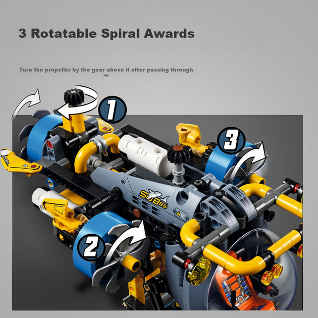 LEGO Technic 42201 Глубоководная исследовательская подводная лодка, игрушка для мальчиков и девочек, подарок на День защиты детей, украшение - изображение 7