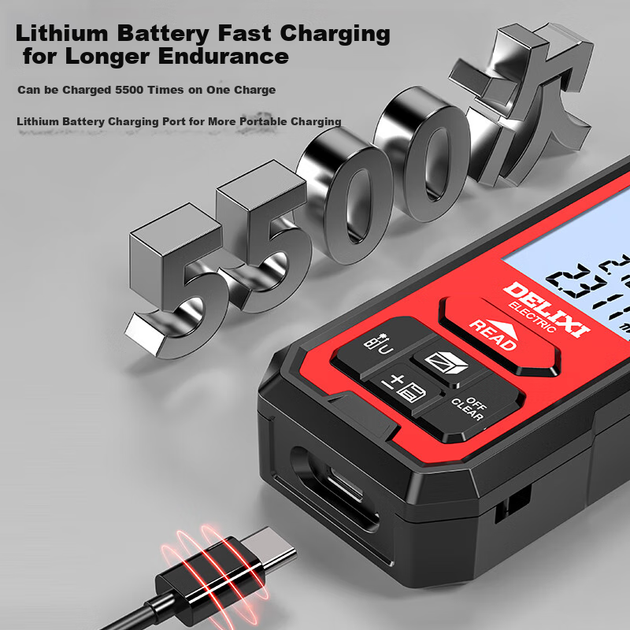 DELIXI ELECTRIC Лазерний далекомір, інфрачервона лазерна вимірювальна лінійка, ручна міліметрова високоточна електронна лінійка, вимірювальний пристрій для дому, живлення від літієвої батареї з голосовим керуванням, дальність 120 м - Фото 10 DELIXI ELECTRIC Лазерний далекомір, інфрачервона лазерна вимірювальна лінійка, ручна міліметрова високоточна електронна лінійка, вимірювальний пристрій для дому, живлення від літієвої батареї з голосовим керуванням, дальність 120 м - изображение 10