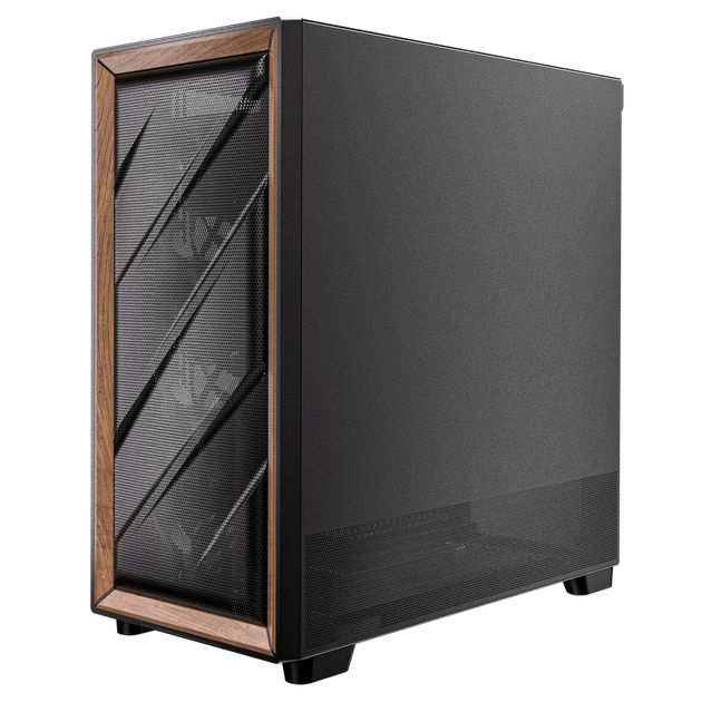 Корпус Antec FLUX для компьютера, стеклянная боковая панель/имитация массива дерева/мощное охлаждение/патентованная технология воздушного потока FLUX/стандартные 5 вентиляторов/двойной 360-градусный вентилятор/E-ATX - изображение 9