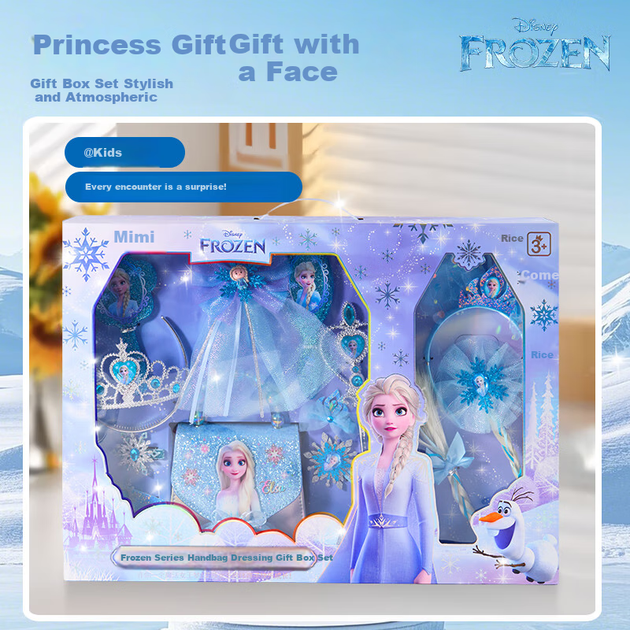 Сумка принцеси Ельзи від Disney, дитяча іграшка, подарунок на день народження дівчинки, для дітей віком 6-12 років, аксесуари для волосся Ельзи, новорічний подарунок - зображення 8
