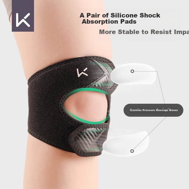 Профессиональный наколенник Keep Patellar Strap для занятий спортом, прыжков со скакалкой, бега и бадминтона. Защита коленного сустава. Комплект из 2 штук. - изображение 5