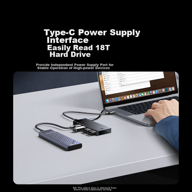 UGREEN USB 3.2 концентратор, адаптер-конвертер, розгалужувач, один-до-концентратора, док-станція розширення, багатопортовий подовжувач для ноутбука з незалежним джерелом живлення - Фото 7 UGREEN USB 3.2 концентратор, адаптер-конвертер, розгалужувач, один-до-концентратора, док-станція розширення, багатопортовий подовжувач для ноутбука з незалежним джерелом живлення - изображение 7