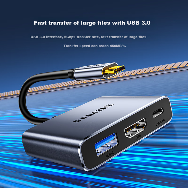 Док-станция расширения SAMZHE Type-C — HDMI, конвертер 4K высокой четкости, адаптер для телефонов и планшетов, док-станция расширения USB 3.0 для ноутбуков, iPad и проекторов мощностью PD100 Вт, DK-Q3. - изображение 11