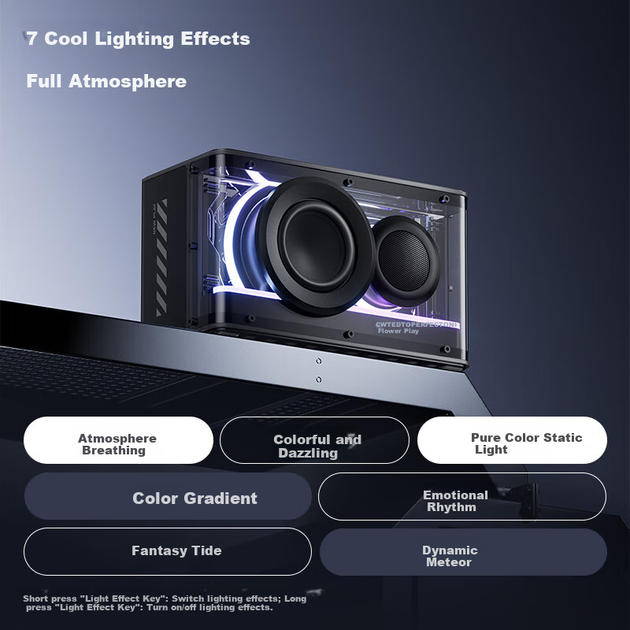 Компьютерная колонка Manbuzhehuazai NEW Play Bluetooth, игровая настольная колонка, классическая, обновленная, модная, с подсветкой, в стиле ретро, цвет Phantom Black, высокое качество звука. - изображение 5