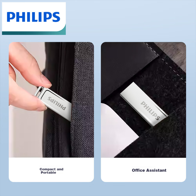 Флеш-накопичувач PHILIPS 64 ГБ USB 2.0, 21UA-F, USB-накопичувач великої ємності, стильний дизайн, легкий та портативний, підходить для навчання, офісної роботи та комп'ютерних торгів - зображення 9