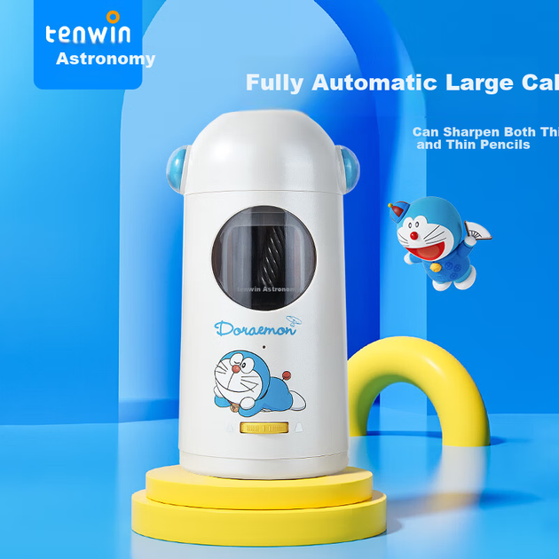Автоматическая электрическая точилка для карандашей Astronomical Doraemon с большим диаметром стержня, предназначенная для учеников начальной школы, треугольная точилка для карандашей, перезаряжаемая точилка для карандашей для детей A8822 - изображение 4