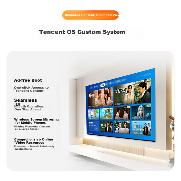 Домашний проектор Tengxunjiguangtouying формата A3, специально разработанное компанией Tencent Video оборудование с разрешением True 1080P, умный портативный проекционный аппарат для спальни, общежития, аренды для офисных работников. - изображение 7