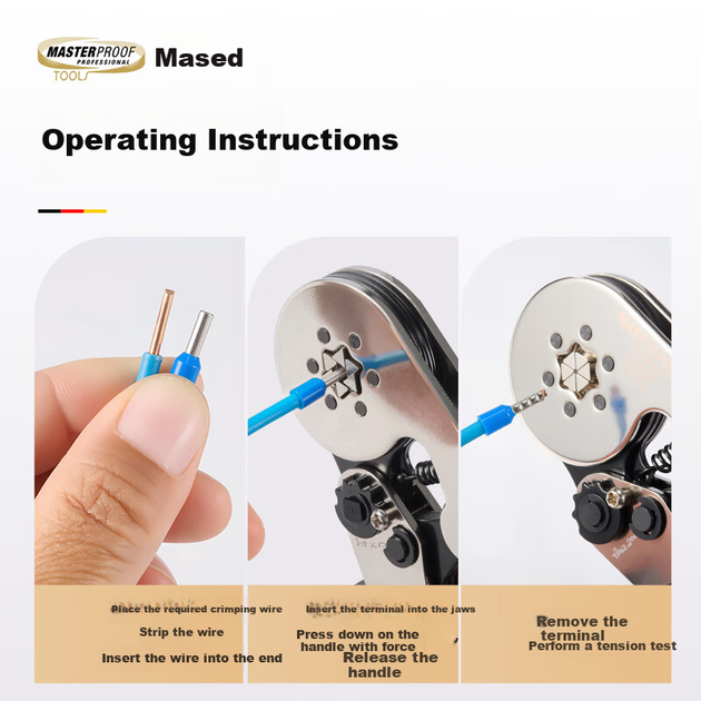 Клещи для клемм MASTERPROOF, изготовленные методом холодного прессования, специальный шестигранный инструмент для электриков для соединения проводов, обжимные клещи для клемм, плоскогубцы для электриков, обжимной инструмент для проводов. - изображение 5