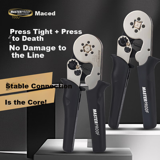 Клещи для клемм MASTERPROOF, изготовленные методом холодного прессования, специальный шестигранный инструмент для электриков для соединения проводов, обжимные клещи для клемм, плоскогубцы для электриков, обжимной инструмент для проводов. - изображение 6