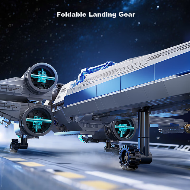 Xingya премиум детские строительные блоки, совместимые с LEGO X-Wing Starfighter, модель космического корабля, подарок на день рождения для мальчиков 6-12 лет - изображение 6