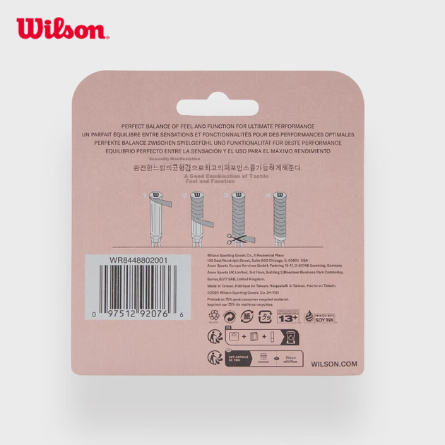 Набір із 3 пов'язок для поту Wilson SLAM Series Sticky Grip, рожевий, сакура WR8448802001 - зображення 2