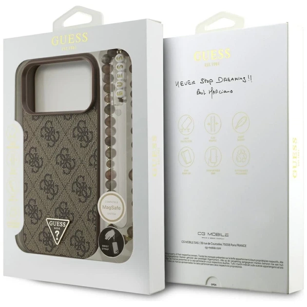 Чохол Guess 4G Strap Triangle Logo для iPhone 17 Pro Max Brown with MagSafe (GUHMP17XP4TSDPPSW) - зображення 8