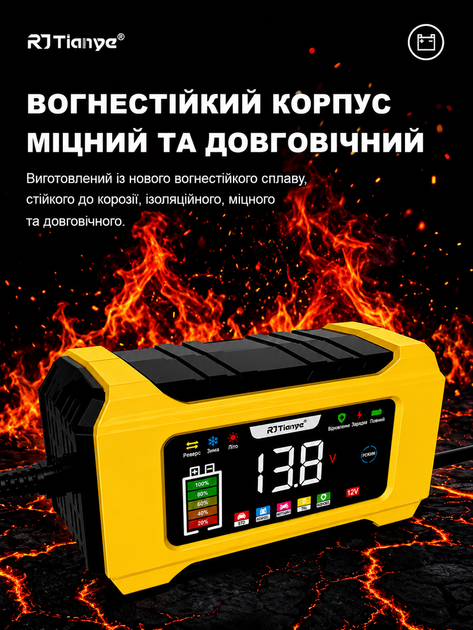 Зарядний пристрій RJ-C121501A 12V15A /24V8A для кислотних, GEL, AGM та LiFePO4 акумуляторів - изображение 11