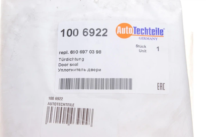 Ущільнювач дверей AUTOTECHTEILE 100 6922 AUTOTECHTEILE 100 6922 6906970398, 2D1843791C, A6906970398 - зображення 3