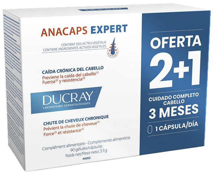 Suplement diety Ducray Anacaps Expert przeciw wypadaniu włosów 90 kapsułek (3282779427661) - Zdjęcie 1 Suplement diety Ducray Anacaps Expert przeciw wypadaniu włosów 90 kapsułek (3282779427661) - obraz 1