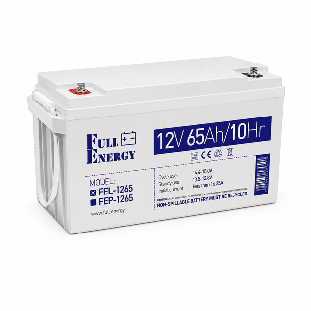 Акумуляторна батарея Full Energy FEL-1265 12В 65Ah GL Сірий - зображення 3