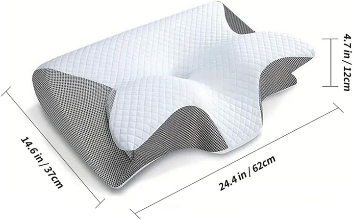 Ортопедическая подушка для шеи против храпения и боли Sleep Apnea Pillow Серая - Фото 3 Ортопедическая подушка для шеи против храпения и боли Sleep Apnea Pillow Серая - изображение 3