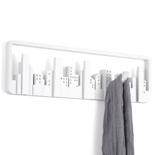 Вешалка 50x14,5x3 см белая Skyline Umbra - Фото 1 Вешалка 50x14,5x3 см белая Skyline Umbra - изображение 1