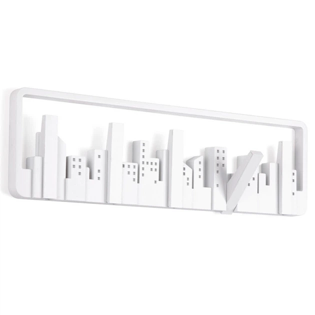Вешалка 50x14,5x3 см белая Skyline Umbra - Фото 3 Вешалка 50x14,5x3 см белая Skyline Umbra - изображение 3