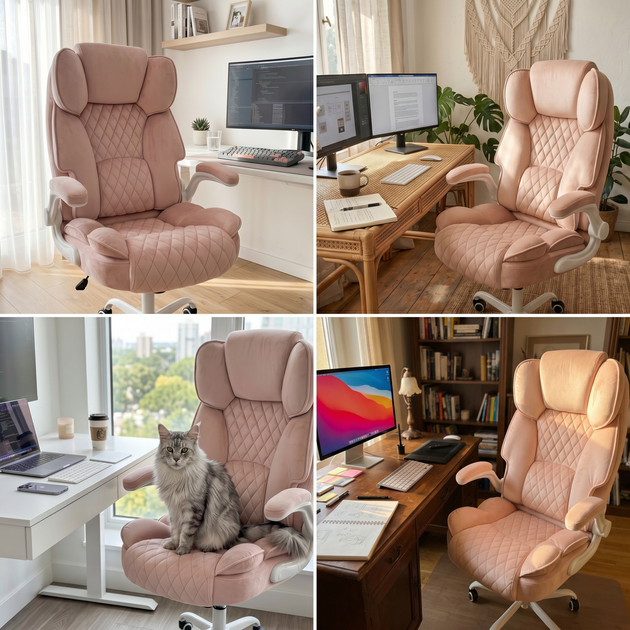 Офісне крісло Hell's Chair HC-1033 Pink тканина - зображення 5