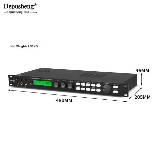 Depusheng X5 Професійний KTV-преамп, процесор ефектів, цифровий аудіопроцесор, сценічний спів, конференц-зал, домашнє караоке, ревербератор, мікшер, придушення свисту, домашній процесор ефектів - зображення 11