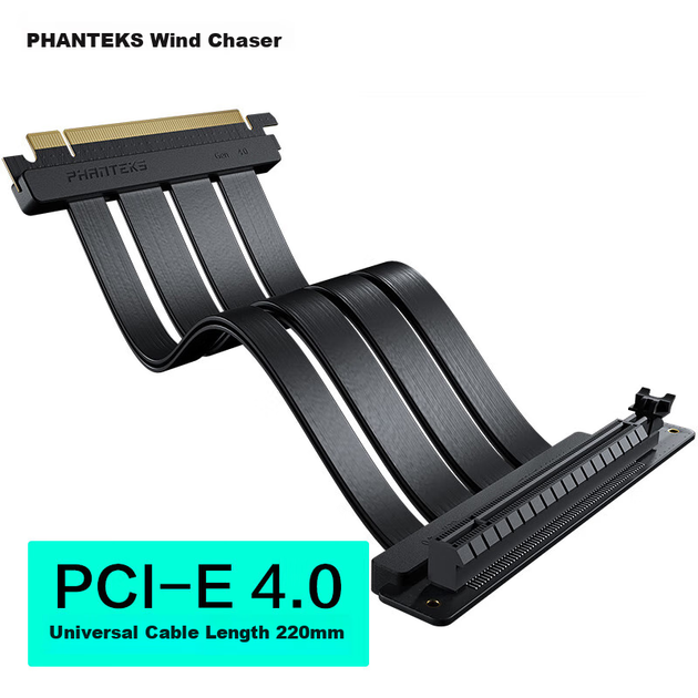 Удлинительный кабель для вертикального крепления видеокарты PHANTEKS PCI-E5.0 / Полная скорость без потерь / Металлический слот / Защита от электромагнитных помех / Позолоченное покрытие / 5090 - изображение 4