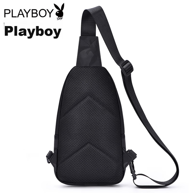 Сумка PLAYBOY через плече, чоловіча нагрудна сумка, сумка через плече, багатофункціональний рюкзак-слінг, повсякденна сумка для телефону на природі, з принтом - зображення 7