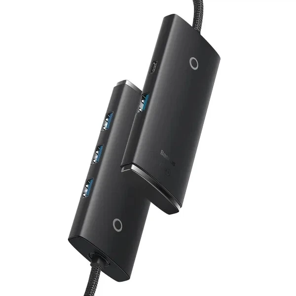 USB-хаб Baseus Lite Series 4-Port Type-C HUB Adapter (Type-C to USB 3.0*4 ) 1m Black - зображення 4