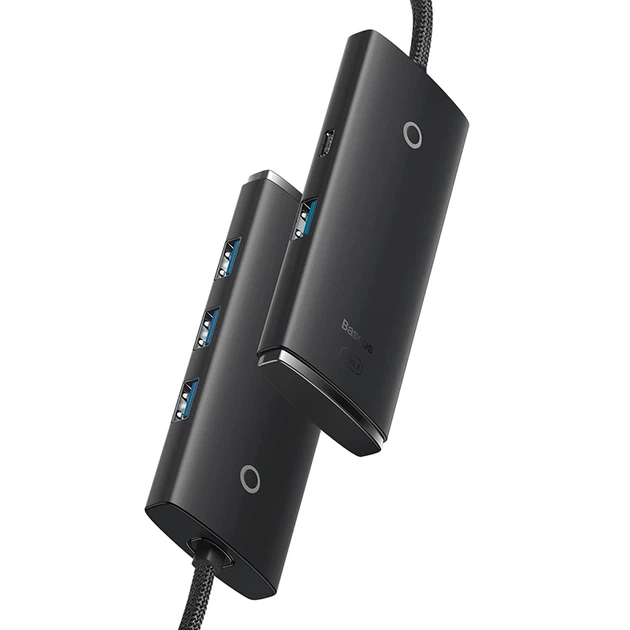 USB-хаб Baseus Lite Series 4-Port Type-C HUB Adapter (Type-C to USB 3.0*4) 25cm Black - Фото 5 USB-хаб Baseus Lite Series 4-Port Type-C HUB Adapter (Type-C to USB 3.0*4) 25cm Black - зображення 5