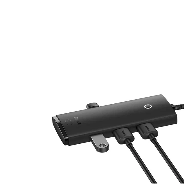 USB-хаб Baseus Lite Series 4-Port Type-C HUB Adapter (Type-C to USB 3.0*4 ) 1m Black - зображення 6