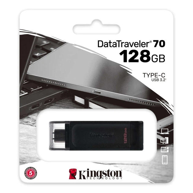 Флеш-накопичувач Kingston USB 3.2 DT 70 128GB Type-C - зображення 2