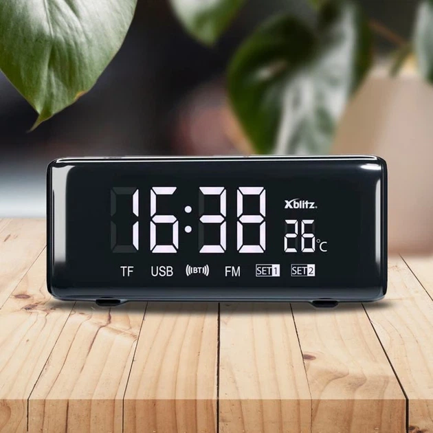 Bluetooth колонка TG174 (FM радіо, годинник, термометр, powerbank)- чорний - изображение 2