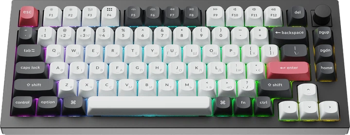 Клавіатура бездротова Keychron Q1 HE Magnetic Switch Black RGB (Q1H-M1-UA) - изображение 2