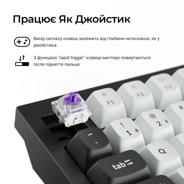 Клавіатура бездротова Keychron Q1 HE Magnetic Switch Black RGB (Q1H-M1-UA) - изображение 10