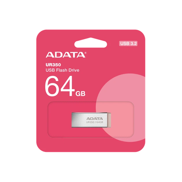 Флеш-накопичувач ADATA USB 3.2 UR 350 64Gb Silver/Beige - зображення 2