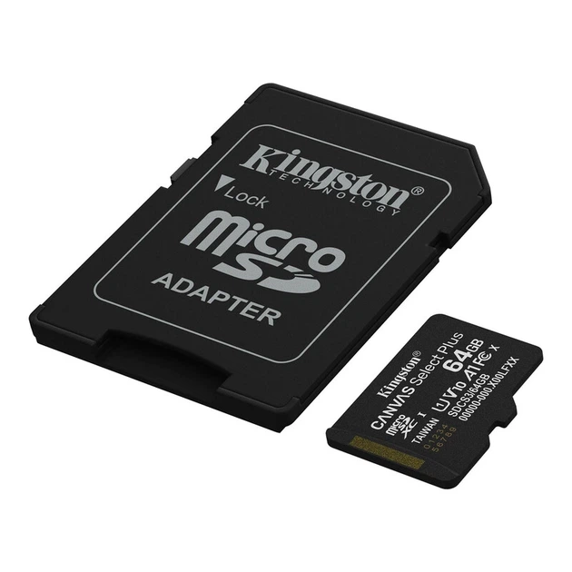 Карта пам'яті microSDXC (UHS-1) Kingston Canvas Select Plus Gen3 64Gb class 10 А1 (R-100MB/s) (adapter SD) - зображення 3