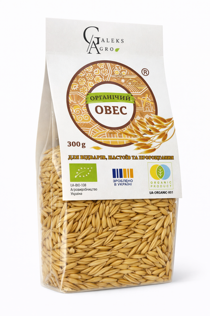 Овес Galeks Agro зерно органічний 300 г - Фото 1 Овес Galeks Agro зерно органічний 300 г - зображення 1