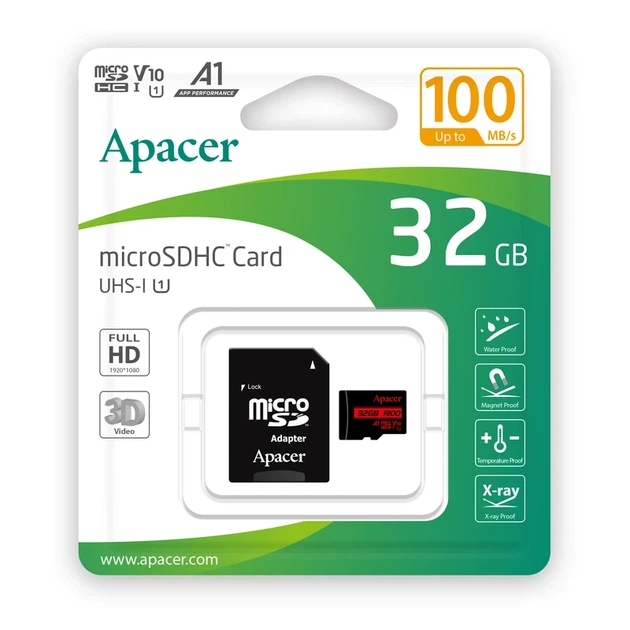 Карта пам'яті microSDHC (UHS-1) Apacer 32Gb class 10 V10 A1 R100MB/s (adapter SD) - изображение 2