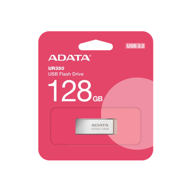Флеш-накопичувач ADATA USB 3.2 UR 350 128Gb Silver/Beige - Фото 2 Флеш-накопичувач ADATA USB 3.2 UR 350 128Gb Silver/Beige - зображення 2