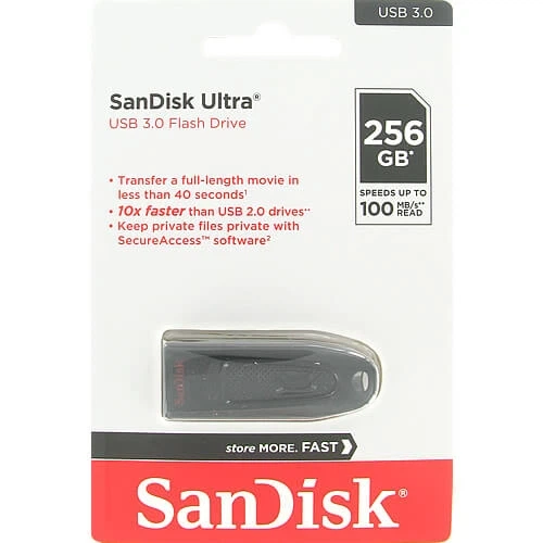 Флеш-накопичувач SanDisk USB 3.0 Ultra 256Gb (130Mb/s) Black - зображення 2