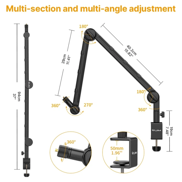 Штатив-тримач Ulanzi Vijim Multifunction Desk Setup Stand (UV-2873 LS25) - Фото 7 Штатив-тримач Ulanzi Vijim Multifunction Desk Setup Stand (UV-2873 LS25) - зображення 7