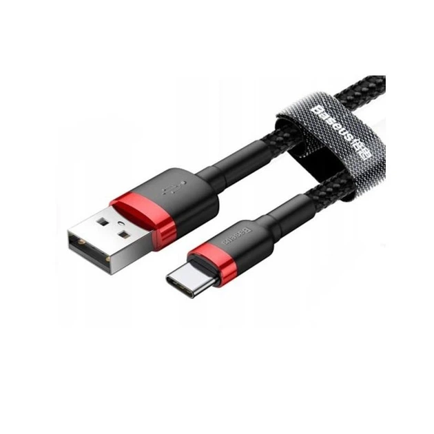 Кабель Baseus Cafule Cable USB For Type-C 3A 2m Red+Black - Фото 1 Кабель Baseus Cafule Cable USB For Type-C 3A 2m Red+Black - изображение 1