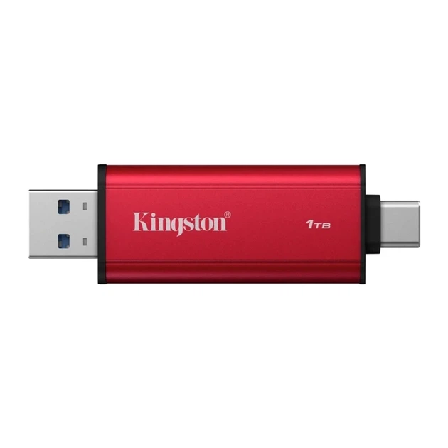 Портативний SSD Kingston Dual USB-A/C 1TB Dual Portable 1050MB/s USB 3.2 Gen 2 Red/Black - изображение 5