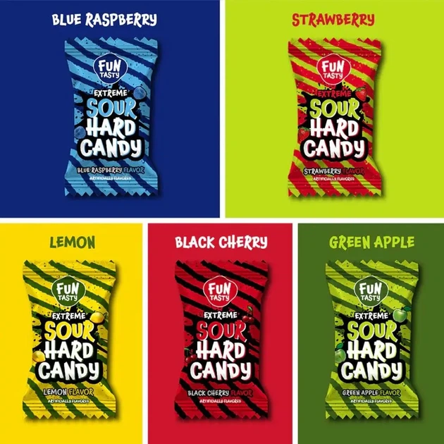 Леденцы SOUR HARD CANDY 1 кг. Мелкие конфеты с кислым фруктовым вкусом - изображение 2